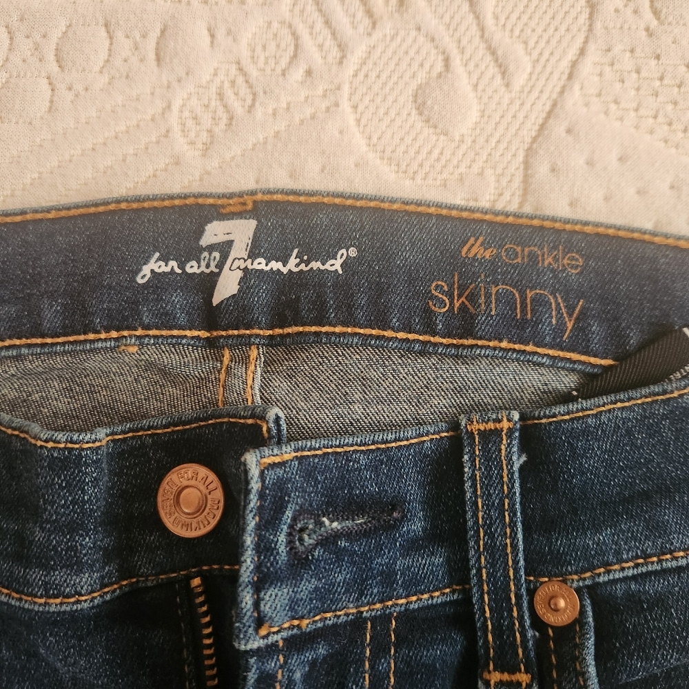 New, tags on 7 for All Mankind skinny illusion jeans